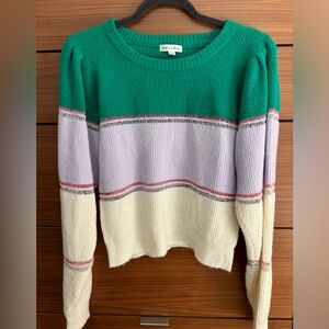 For Love and Lemons Pullover Striped Sweater in Large.